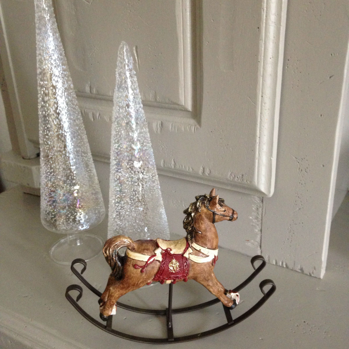 cheval bois decoration noel