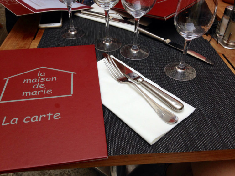 carte restaurant maison marie nice