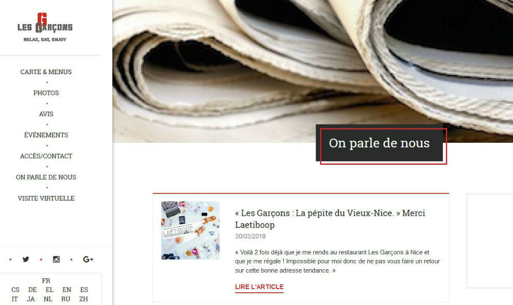 restaurant les garcons nice