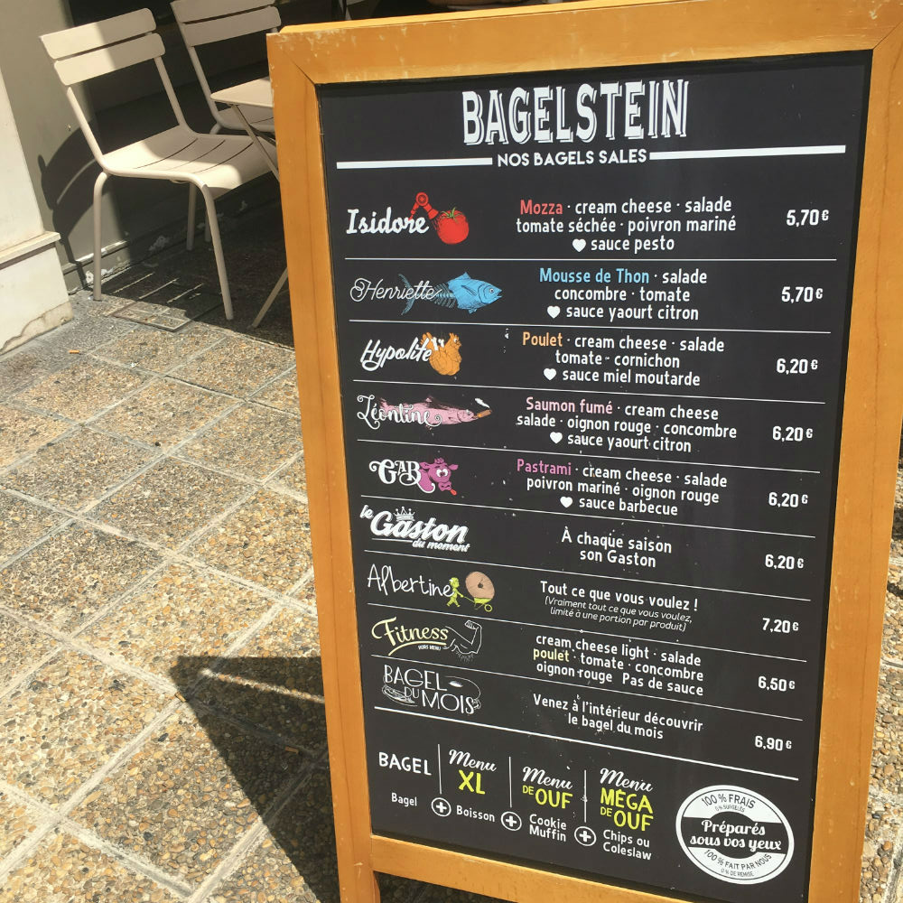 menu bagelstein nice