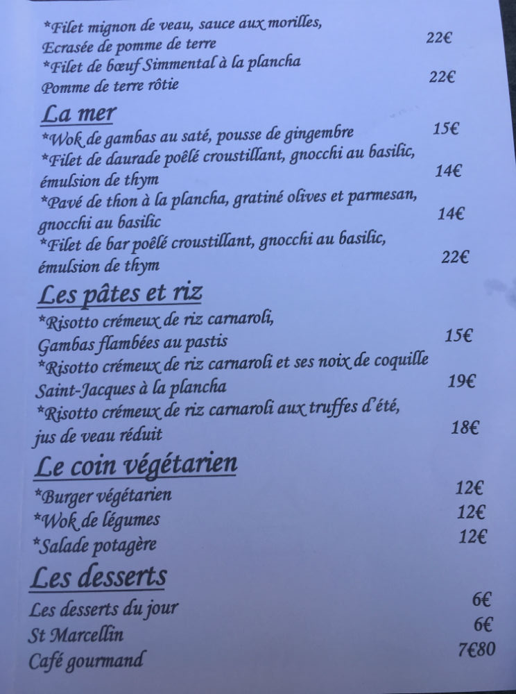 carte restaurant cote jardin cannes