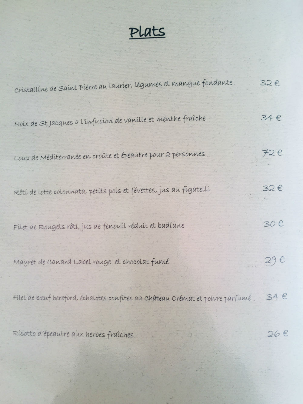 menu le magellan restaurant theoule sur mer