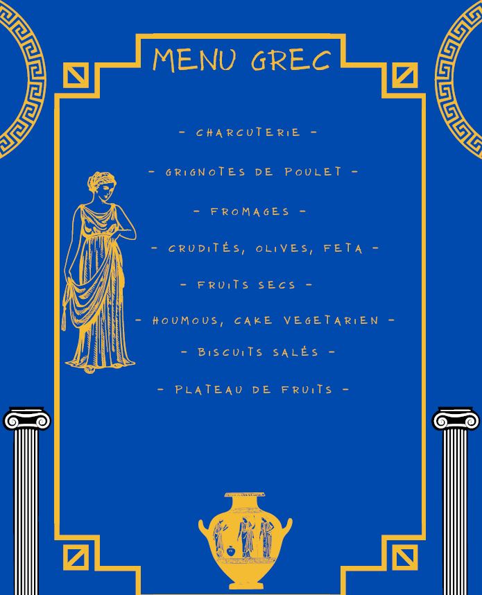 menu soirée grecque