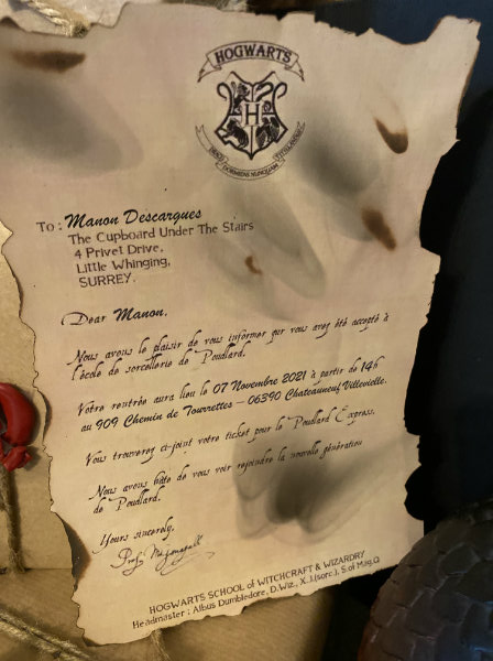 baby shower harry potter lettre