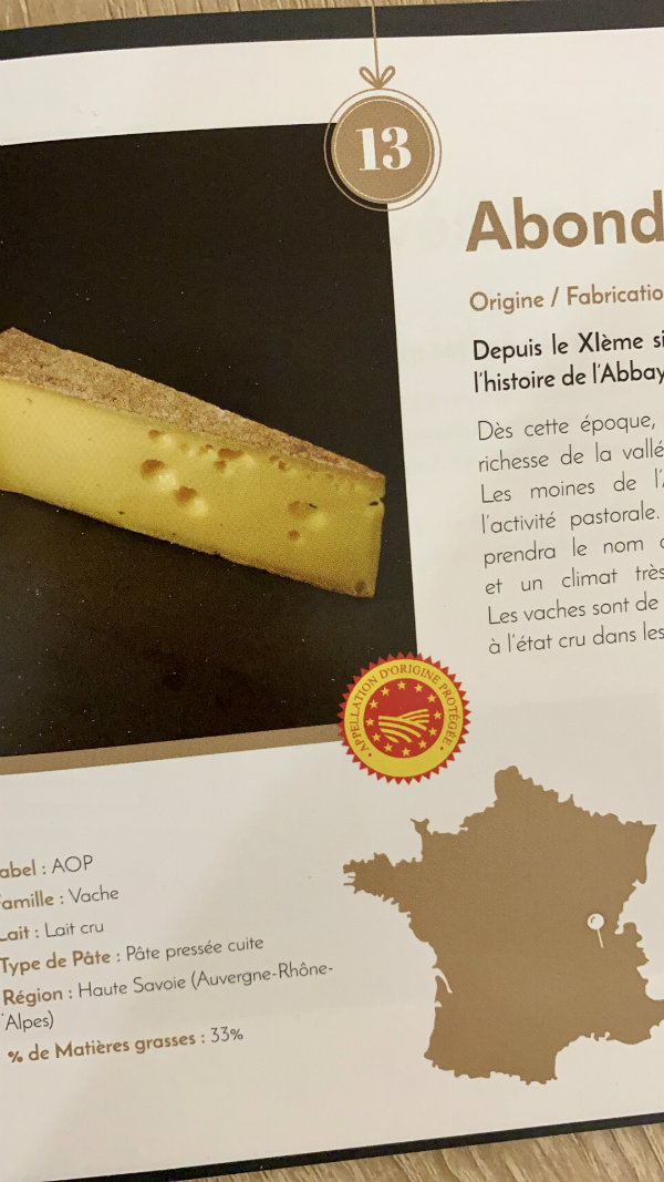 fromage calendrier avent