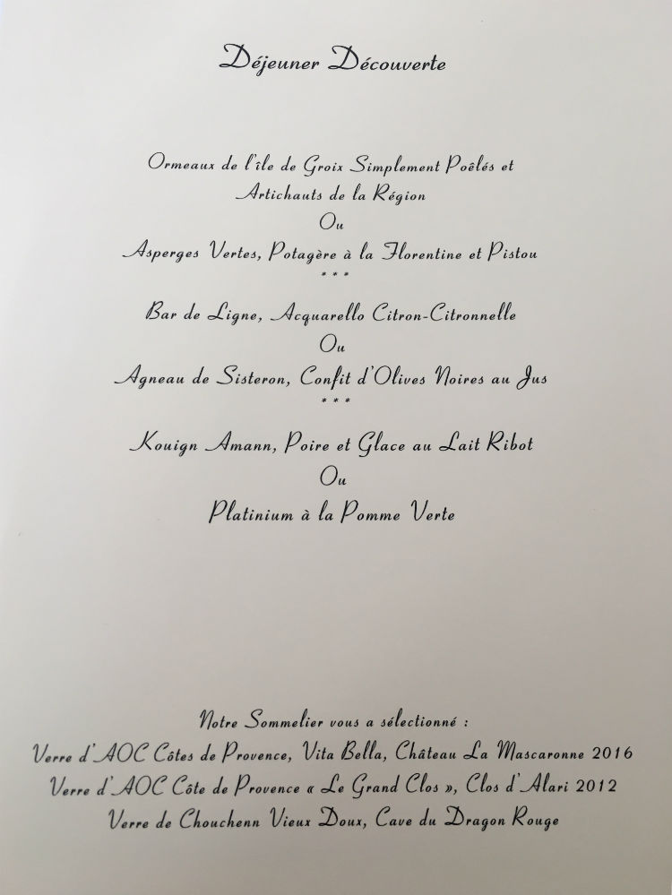 villa archange menu decouverte