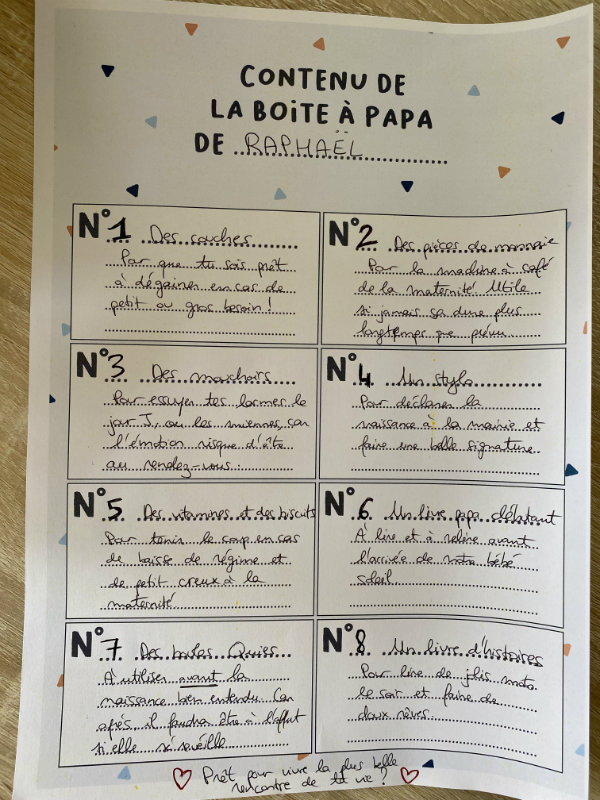 Cadeau naissance papa : sa boite à papa