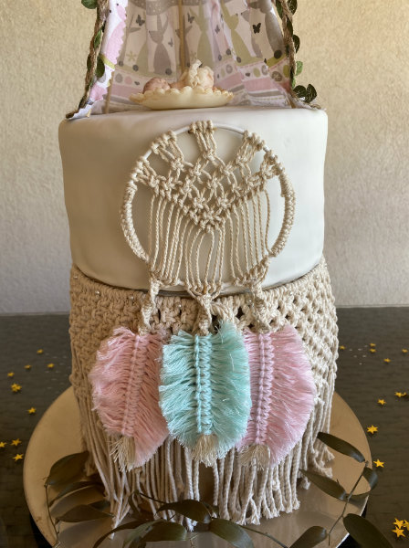 baby shower boheme gateau