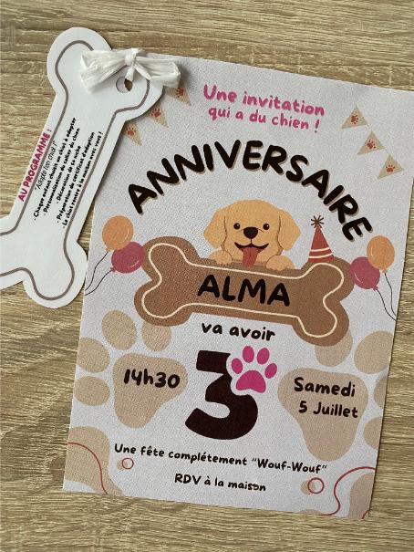 invitation anniversaire enfant theme chien